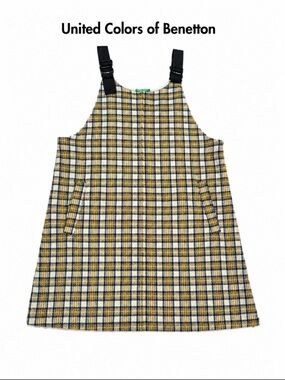 United Colors Of Benetton Yellow Black Cream jumper dress